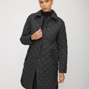 Kit and Ace Black Quilted Trench Coat